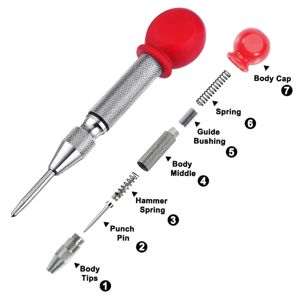 Adjustable Spring Loaded Center Punch For Metal Working 2PCS Automatic ...