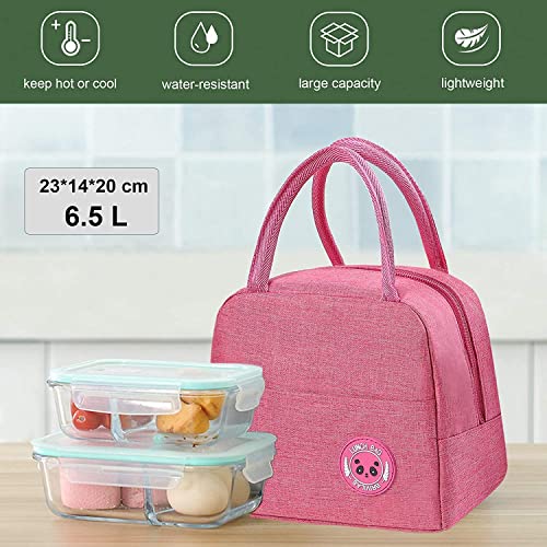 Image of Insulated Lunch Bag for Office, School, Men, Women, Hot & Cold Lunch Box, Tiffin Pouch (Pink Bag)