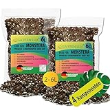 Garten Lux Premium Monstera Erde 12L-4-Komponenten Erde für Monstera-schnell entwässernde Erde für die Aufzucht und Umpflanzung von Pflanzen.