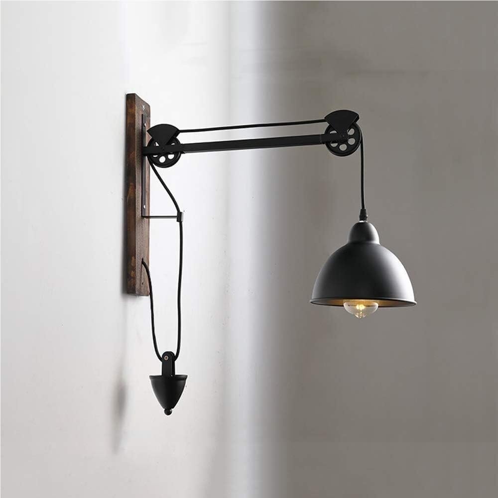 LYOUAE American Rustic Wrought Iron Wall Sconce Retro Industrial Water Pipe Wall Lamp E27 Base Indoor Wall Lights for Bedroom Living Room Hallway(Black)