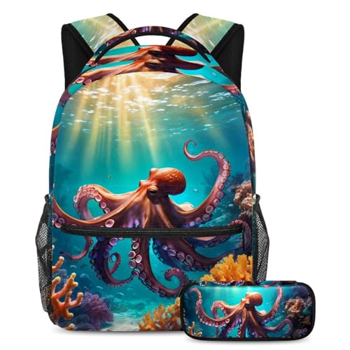 Ensemble sac à dos jolie pieuvre multicolore pour égayer le quotidien des enfants