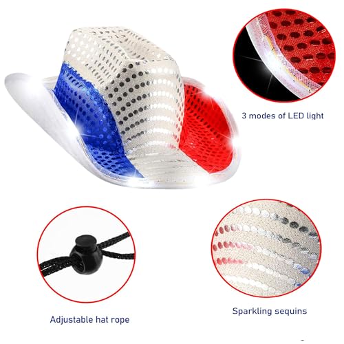 Red-White-and-Blue-Sequin-Light-Up-LED-Cowboy-Hat-for-Women-Men-LED-Light-Up-Cowboy-Hat-with-White-LED-Brim
