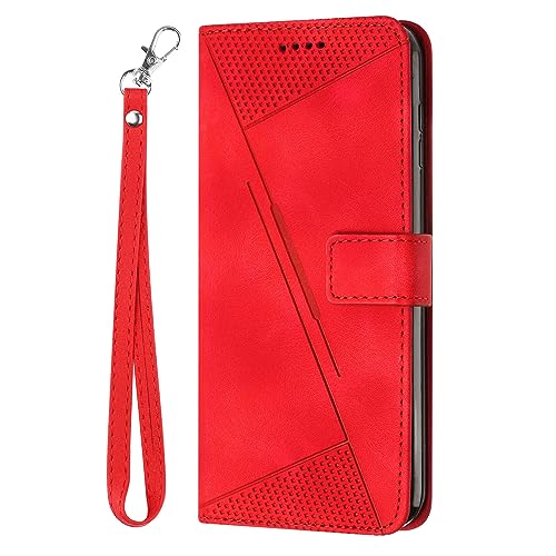 Étui de téléphone Motorola Edge 2024 en cuir noir et rouge idéal pour vos sorties