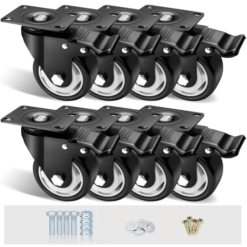 3" Swivel Plate Casters, 1000Lbs Capacity with Brake