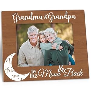 Grandparents Photo Frame Gifts - Grandparents Gifts from Grandkids, Grandma & Grandpa, I Love You to the Moon and Back Wooden Picture Frame for Tabletop or Wall Hanging 5x7 Photo Grandparents Photo Frame Gifts Grandparents Gifts from Grandkids Grandma Grandpa I Love You to the Moon and Back Wooden Picture Frame for Tabletop or Wall Hanging 5×7 Photo