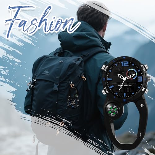 Image of JewelryWe Men Women Digital Clip Watch Mini Microlight Backpack Buckle Belt fob Watches for Rock Climbing Doctors Nurses Chefs for Mother's Day