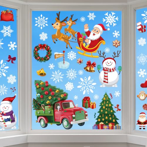 9 Sheets Reusable Christmas Window Clings for Christmas Decorations