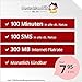 Produktbild DeutschlandSIM SMART 100 - monatlich kündbar (300MB Internet-Flat, 100 Frei-Minuten, 100 Frei-SMS, EU-Ausland inklusive, 7,95 Euro/Monat) Vodafone-Netz