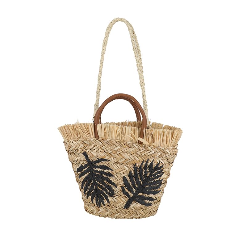 Women Bohemian Straw Grass Handbag Lightweight Tote