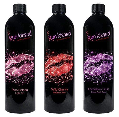 Funkissed Premium Sunless Spray Tan Solution - 3 x 1000ml Combo Pack Offer. Light, Medium & Dark