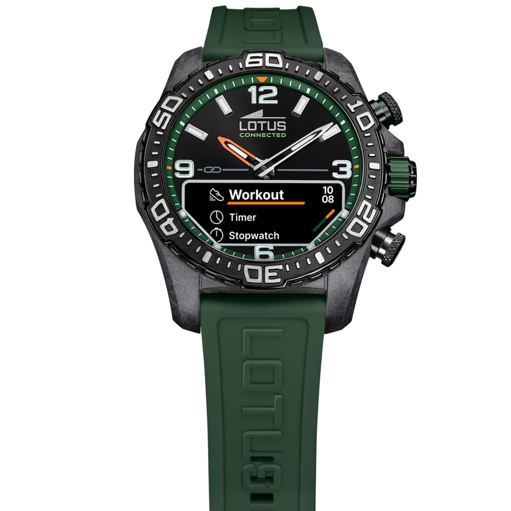 LOTUS Montre Intelligente Homme Hybride Connected D Caoutchouc - Analogique Intelligent 20000 - Contrôle Musique, Compteur de Pas, Notifications et Rejet d’Appels - Jusqu’à 10 Jours d’Autonomie