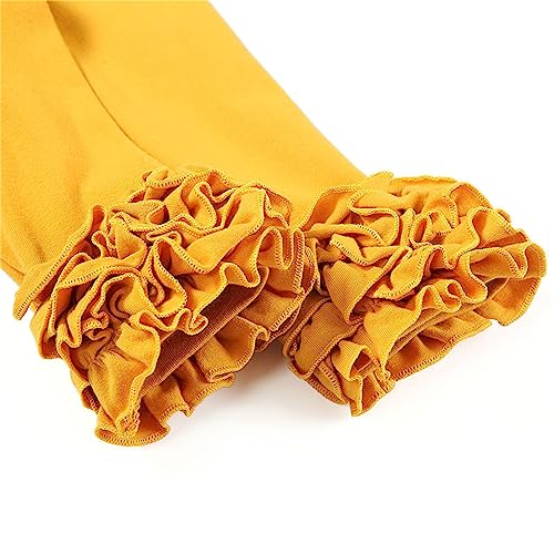 Ruffles Long Sleeve Crewneck T-Shirts for Little Girls Solid Color Basic Blouse Tee Tops Toddler Girl Girl Long Sleeve3