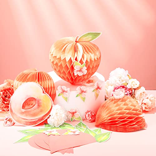 9 Pcs Peach Birthday Party Decorations Peach Honeycomb Centerpieces Table Decorations For Girls Birthday Party Baby Show Wedding Supplies #TOP5