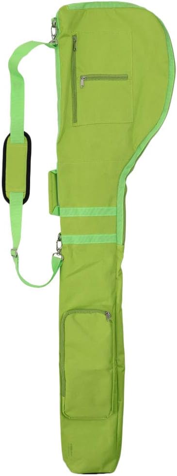 Portable Golf Club Travel Bag Case Sunday Bag Golf Practice Pencil Zipper Pouch with Two Pockets Green