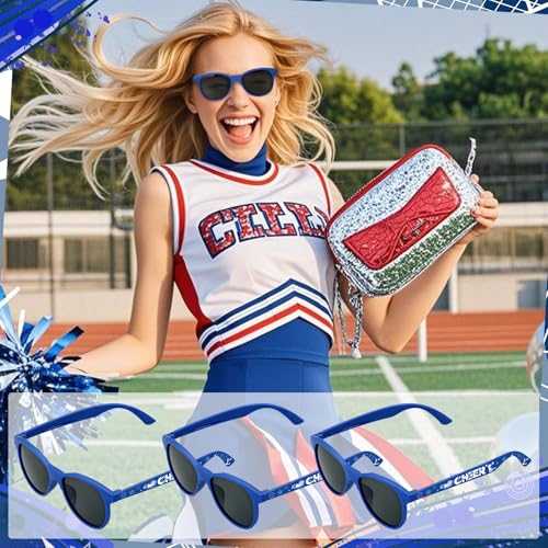 Kingdder 12 Pcs Cheer Glasses Bulk Cheerleader Teams Gifts Cheer Present Glasses Stuff for Teammates Party Supplies4