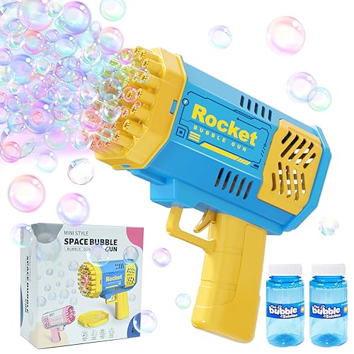Bubble Machine for Kids, 40 Holes, Blue