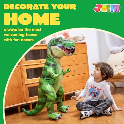 Image of JOYIN 30 inchT.rex Dinosaur Inflatable, Tyrannosaurus Rex Inflatable Dinosaur Toy for Party Decorations, Birthday Party Gift for Kids and Adults (Pack of 3)
