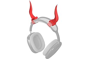 Fiery Red Ox Horns Gaming Headset Attachment for Audio Enhancers