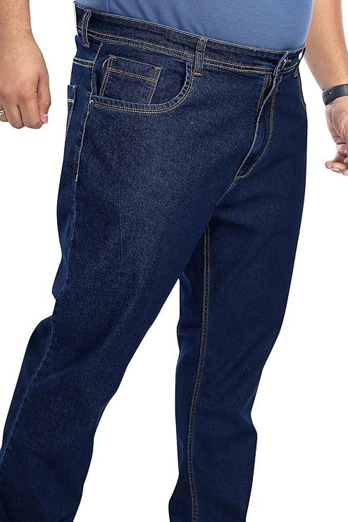 Men's Plus Size Denim Jeans - Regular Fit Jeans - Ideal for Casual/Party/Office wear - Navy Blue - Waist Size 48 - Pack of 1