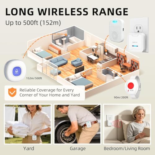 Image of CallToU Caregiver Pager Wireless Call Button for Elderly /Senior,2026 New Version Pager with Vibration & Rechargeable,Nurse Alert System for Home Care Seniors