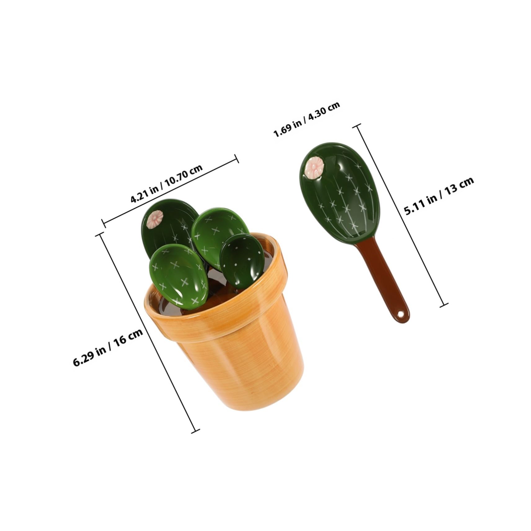 Garneck Cucharas Medidoras de con Base Graduada Forma de Cactus para Ingredientes Secos y Líquidos para Repostería y Café Diseño Ergonómico Fácil de Limpiar