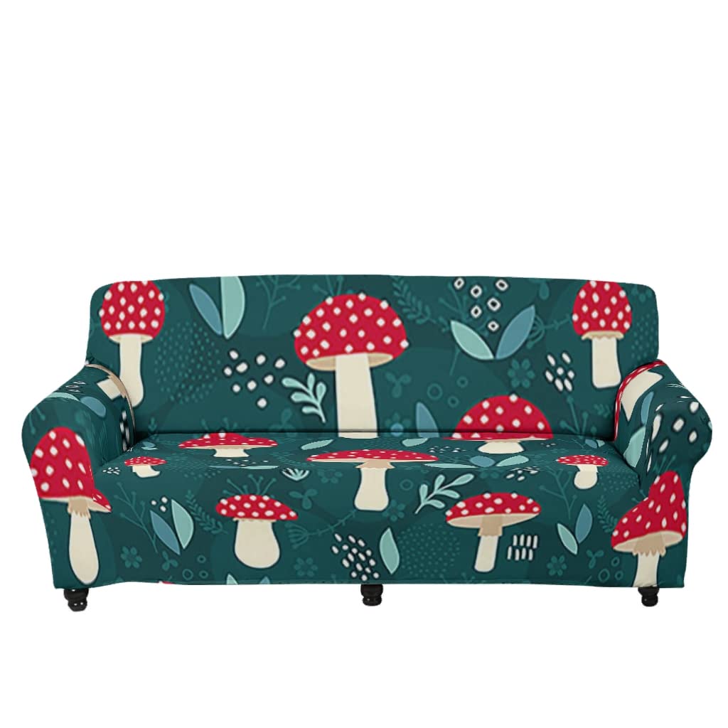mushroom Sofa Slipcover Reversible Quilted Sofa Cover with Non Slip Foam Couch Covers Water Resistant Furniture Protector {Couch Cushion Covers,Sofa Covers for 2 Cushion Couch for multicolor Medium