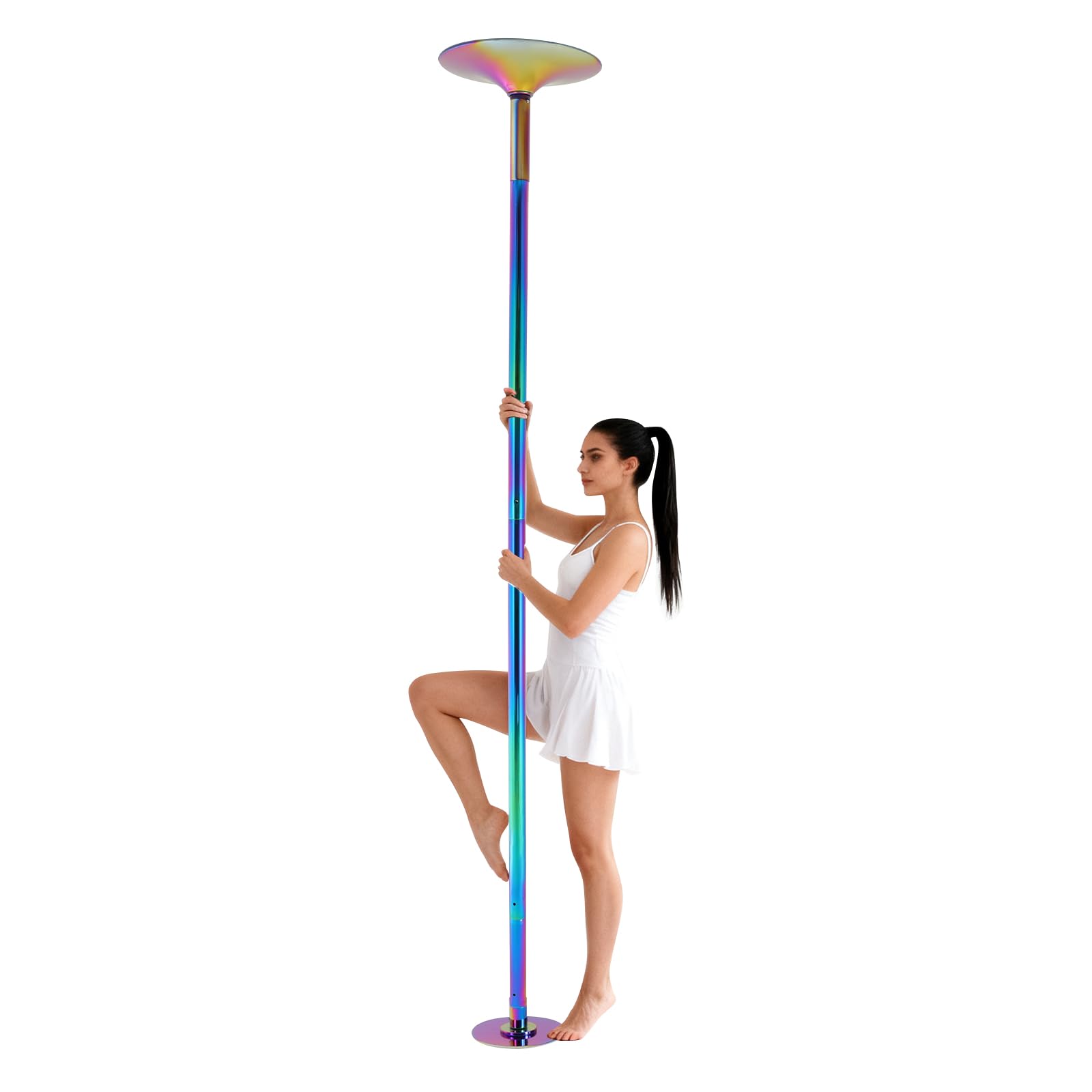 Barretta professionale per danza con piastra fissa, regolabile in altezza, smontabile, barra per fitness per casa, club e feste, incl. supporto per soffitto e accessori di espansione, fino a 200 kg di