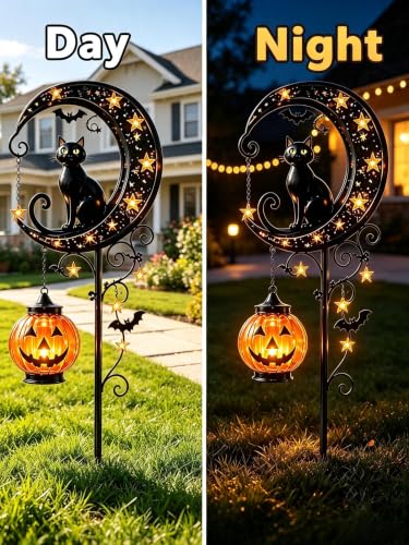 ChayWillow Halloween Moon Pumpkin Solar Stake Light - image 4