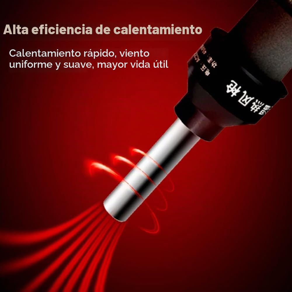 Pistola de Aire Caliente, 220V 450W Soldador Aire Caliente, Pistola de Calor, Estación de Soldadura Electrónica con Pantalla LCD Ajustable para Circuitos Integrados SMD BGA con 4 Boquillas, 1 Soporte