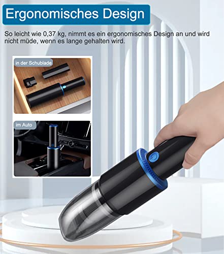 Fascryla Autostaubauger 10KPA Tragbar Handstaubsauger 120W Nass/Trocken Tischstaubsauger 22000 r/min Nenndrehzahl mit 10 Fuß Netzkabel für Auto,Lastwagen u.s.w(Durch Zigarettenanzünder Antreiben)