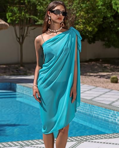 Image of Eicolorte Womens Beach Cover Up Chiffon Sheer Bikini Beach Swimsuit Coverup Sarong Pareo Wraps for Women