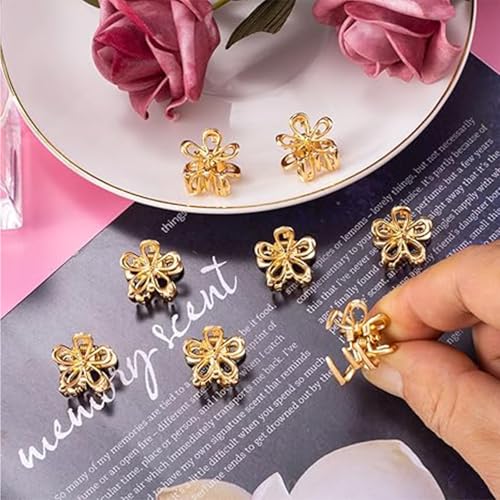 YFelomatric 12pc Mini Gold Geometric Floral Hair Clips for Girls & Women, Pack of 12, 1 count (Pack of 12) - Image 3