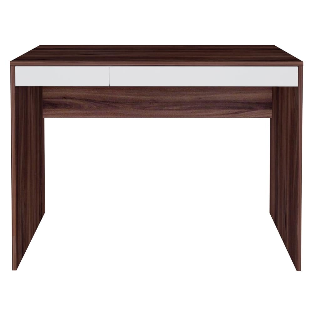 Artany College Desk, Ipe Brown with White, W 101 x D 45 x H 75.3 x cm