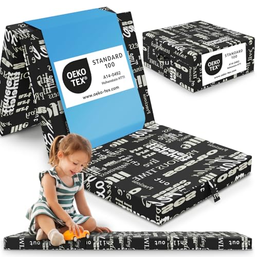 ELONEO Colchón Plegable 70x190 cm, 9 cm de Altura, Colchón Plegable Infantil, Colchón Supletorio Plegable, Colchón de Viaje para Niños y Adultos, Ideal para Viajes y Camping
