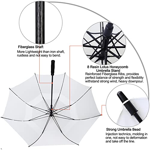 Image of G4Free 47 /54 /62 /68 Inch Automatic Open Golf Umbrella Oversize Extra Large Double Canopy Vented Windproof Waterproof Stick Umbrellas
