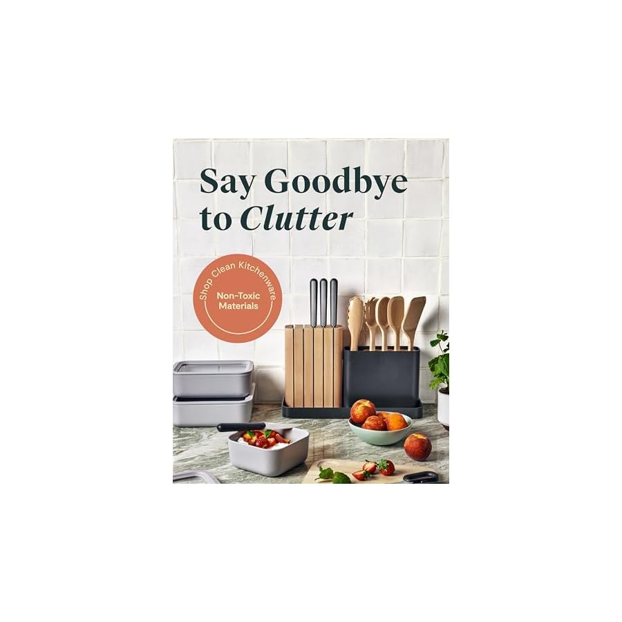 Caraway-14-Piece-Kitchen-Prep-Set-Kitchen-Knife-Set-Wooden-Utensil-Set-Made-With-Premium-German-Steel-Blades-FSC-Certified-Birch-Wood-Non-Toxic-Materials-Includes-Organizer-Grey Caraway 14-Piece Kitchen Prep Set - Kitchen Knife Set & Wooden Utensil Set - Made With Premium German Steel Blades & FSC-Certified Birch Wood - Non-Toxic Materials - Includes Organizer - Grey