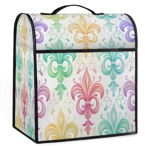 Coffee Maker Cover Fleur De Lis Watercolor Kitchen Appliance Covers Small Appliance Covers Blender Cover Juicer Cover Dust Covers for Kitchen Appliances with Top Handle and Pockets,Washable,C623