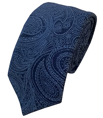 Cravate pour homme en pure laine et cachemire bleu marine haut de gamme