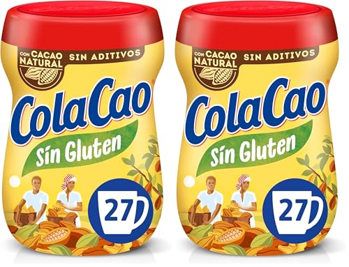 ColaCao Sin Gluten, Cacao Soluble Natural sin Aditivos, 383g, 27 Raciones (Paquete de 2)