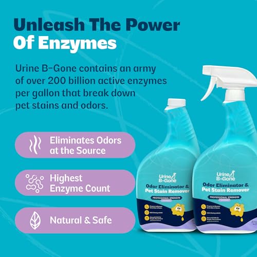 Image of Urine B-Gone Enzyme Cleaner for Human & Pet Urine, Lavender, 32 oz, 2-Pack