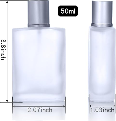 Miniatura 2 de Paquete de 4 botellas vacías de vidrio esmerilado de 1.7 fl oz1.69 onzas, atomizador de perfume, botellas de perfume vacías rellenables, atomizador