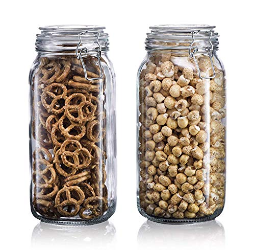 Image of GINOYA BROTHERS - 1500 Ml Transparent Square Glass Jar Set With Transparent Air Tight Lid For Kitchen Storage (1)
