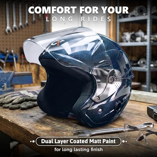 Image of Cortex TRIGER Half Face Helmet Glossy Finish with Scratch Resistant Polycarbonate Visor, Hard ABS Shell Helmet for Men and Women | Clear Visor, Lightweight