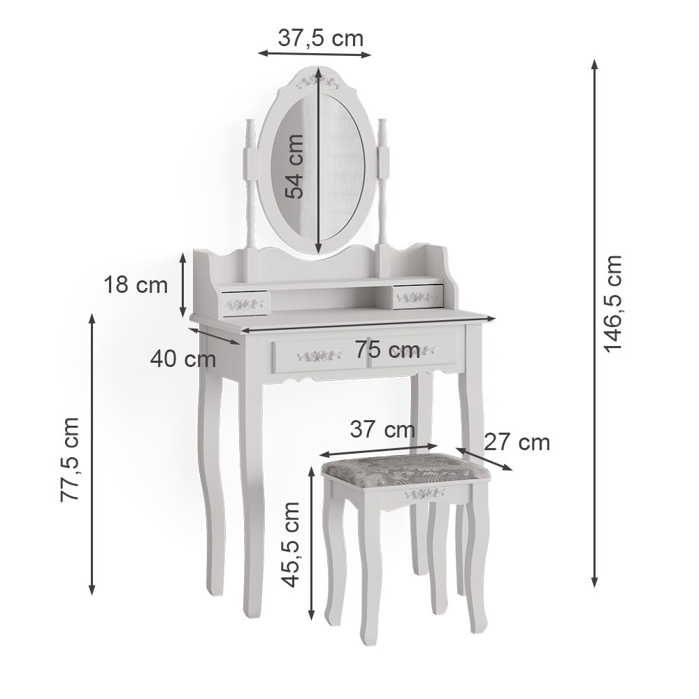 Kaptafel set met kruk Meghan 39601 kopen