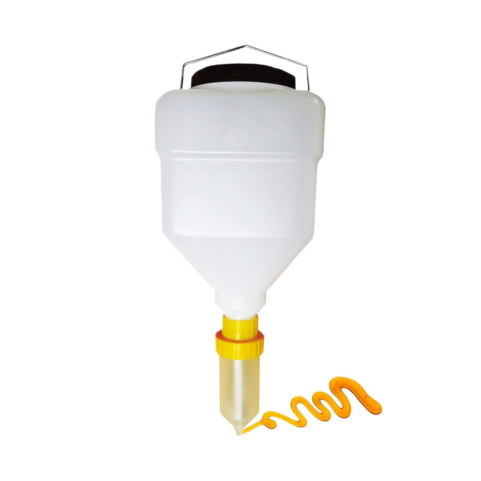 Botella flexible dispensadora – PVC a prueba de fugas de gran capacidad | Envase de salsa recargable, bomba de comercial, jarra de condimento de cocina profesional para aparador de barbacoa E