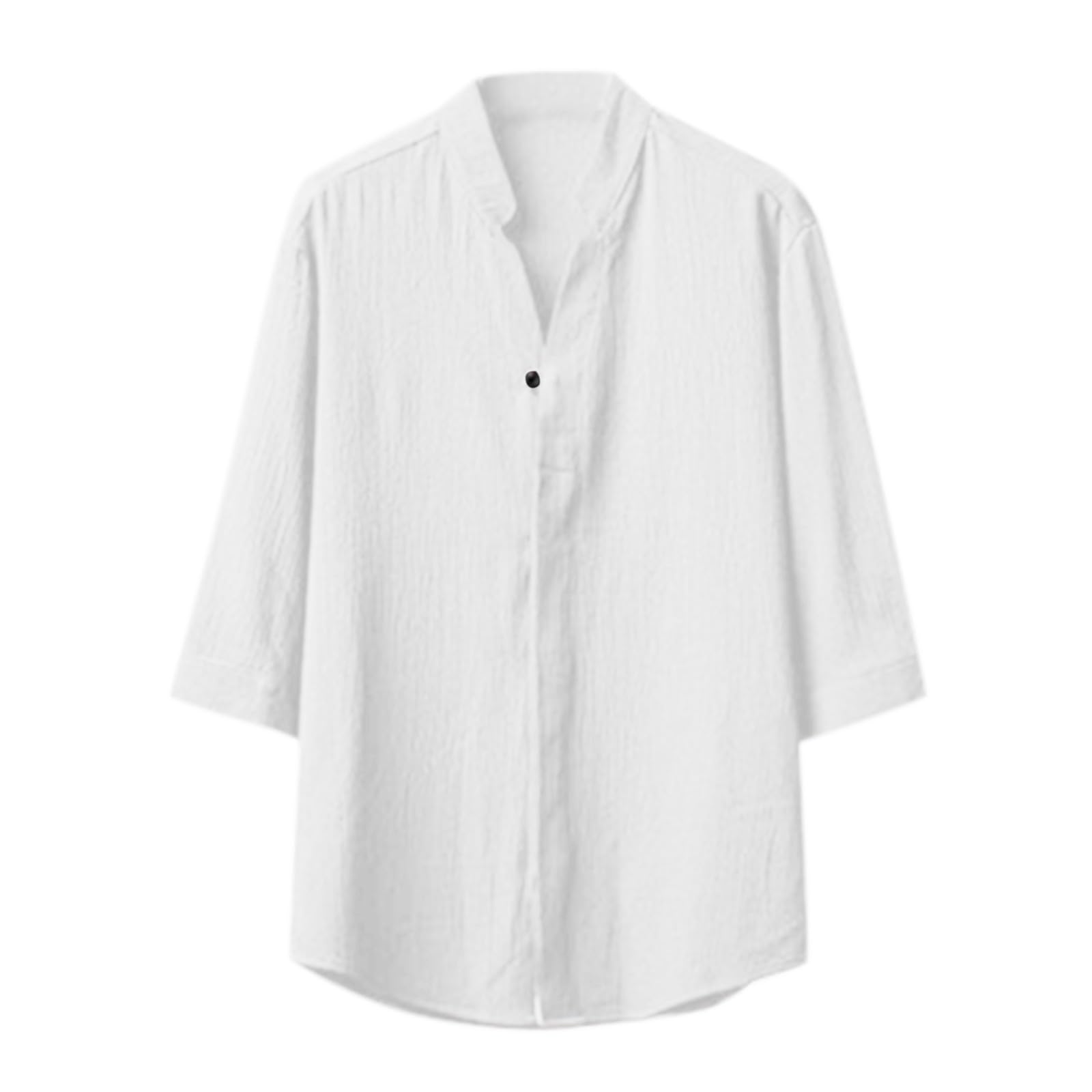 Completo Estivo da Uomo 2 Pezzi Casual per Spiaggia Tuta Completa in Cotone e Lino Maglietta + Pantaloni con Coulisse Set Uomini