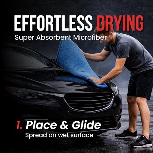 Image of Autofy Puretwist 1200 GSM Microfiber Cloth for Car & Bike, Double Sided Twisted Loop Drying Towel, Edgeless Plush Pile, Ultra Absorbent Lint Free Detailing Cloth, 40x60cm