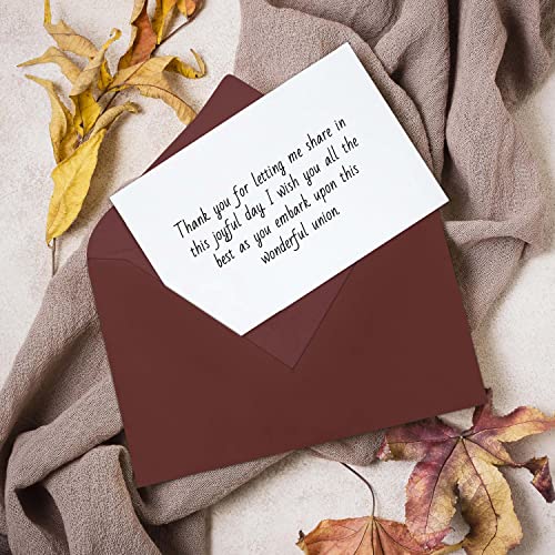 Enveloppes invitation A2 bordeaux 11x14.6 cm rabat en V lot de cartes