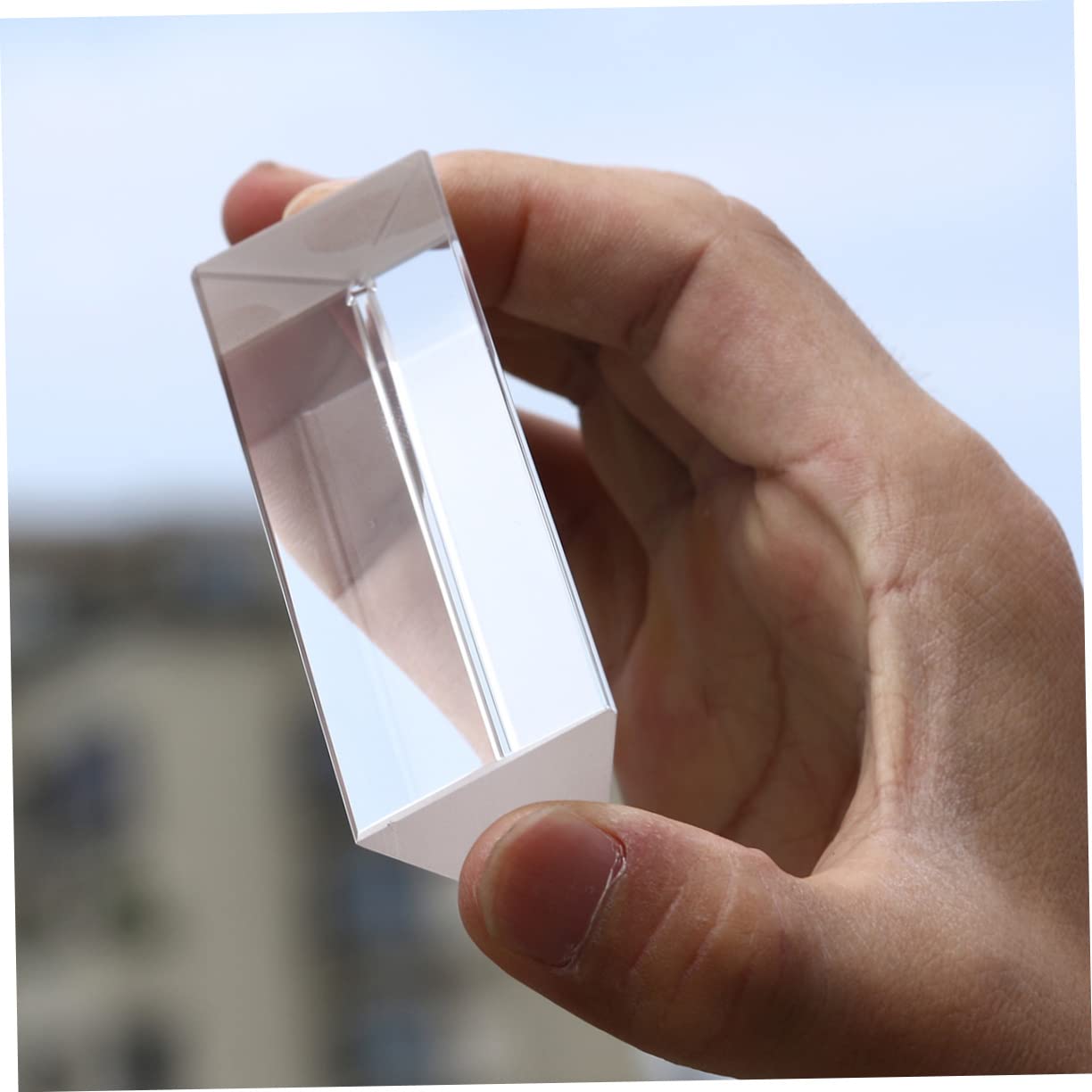 BUGUUYO Optical Glass Triangular Prism 10cm x 30mm x 30mm for Light Physics Experiment
