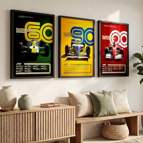 Image of kotart Big Sports Cars Framed Posters Gift Items for Boys Room Wall Decoration Bedroom Living Room Office Studio Decor | Car Poster Frame for Wall Decor Set Of 3 Size | Design 952 Black (14x20 Inch)